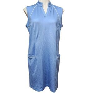 Chase54 athletic dress blue golf pockets mock neck sleeveless Large
